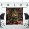 ChloropLastid 12x12ft Merry Christmas Tree Backdrop Christmas Indoor Fireplace Xmas Gifts Rustic Wooden House Photography Background Christmas Family Party Decoration Photo Booth Studio Props view 4