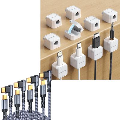 MRGLAS 10-Pack Magnetic Cable Management Cord Organizer, USB C to USB C Cable 60W [4-Pack, 10+6.6+3.3+1.6FT]