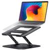 Adjustable Computer Stand with 360 Rotating Base, Ergonimic Foldable Laptop Riser for Desk Compatible with MacBook Pro/Air Notebook up to 16 Inches, Silver (Black) view 1