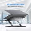 Adjustable Computer Stand with 360 Rotating Base, Ergonimic Foldable Laptop Riser for Desk Compatible with MacBook Pro/Air Notebook up to 16 Inches, Silver (Black) view 4