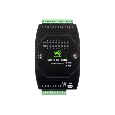 TUOPUONE USB to 8CH RS485 Industrial Grade Isolated Converter, USB Type-C to RS485 Adapter, Black