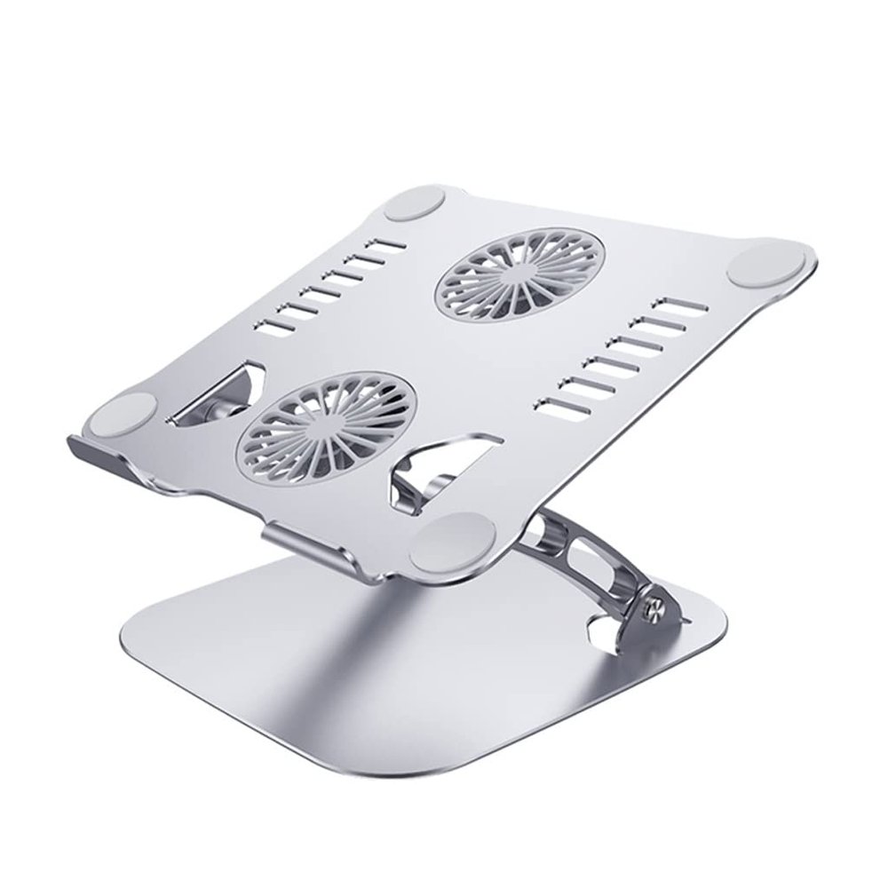 Aluminum Alloy USB Lnterface Laptop Stand Dual Fan Radiator Foldable Cooling Base Bracket Mute Notebook Computer Bracket