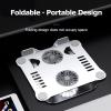 Aluminum Alloy USB Lnterface Laptop Stand Dual Fan Radiator Foldable Cooling Base Bracket Mute Notebook Computer Bracket view 4