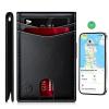 SMART LB Mens Wallet with Tracker, Rechargeable Wallet Finder, Works with Apple Find My or Bseek, Thin Design, Smart Item Locator (ONLY iOS(Black, Apple) view 1