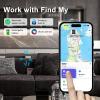 SMART LB Mens Wallet with Tracker, Rechargeable Wallet Finder, Works with Apple Find My or Bseek, Thin Design, Smart Item Locator (ONLY iOS(Black, Apple) view 2