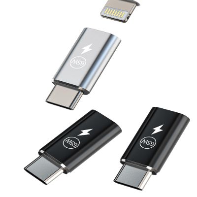 65W Lightning Female to USB C Male Adapter (3 Pack) for Apple for iPhone 16 15 Pro Max for iPad Compatible for Samsung Type C Charging Adaptor Charger Cable Port Converter Android Cables Connector