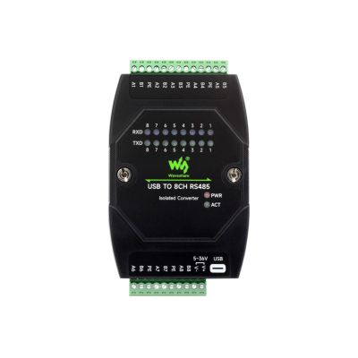 TUOPUONE USB to 8CH RS485 Industrial Grade Isolated Converter USB to RS485 Adapter Multiple Protection Circuits Wall-Mount and Rail-Mount Support Multi-OS Compatible Stackable Installation Support