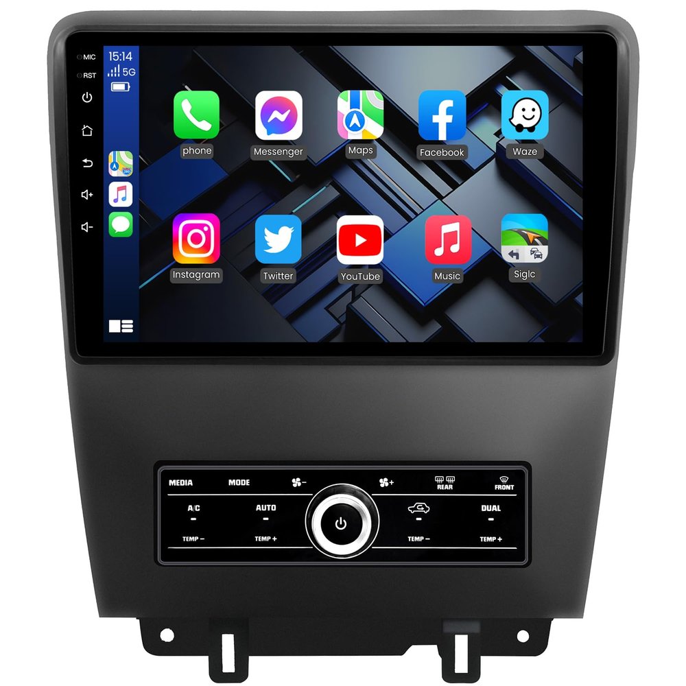 4+32G Car Stereo for Ford Mustang 2010-2014  5G WiFi, 1280800 HD Touch Screen, Android 13, Wireless CarPlay & Android Auto, GPS, Bluetooth, DSP, SWC, AM/FM, USB, Mirror Link, Backup Camera