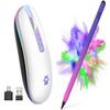 2.4G Rechargeable Wireless Mouse, 7 Color Breathing Lights Computer Mouse (Ivory White) Bundle with Stylus Pen for iPad, Apple Pencil for iPad 2018-2023 with Palm Rejection (Purple Rose Red) view 1
