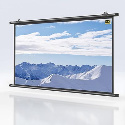 GJPXFR Wall Mount Portable Projection Screen with 2.5 Gain4K HD Projector Screen Indoor Outdoor Anti CreaseRoll Down Movie Screen with 178 Degrees Viewing Angle(16:9-72inch)