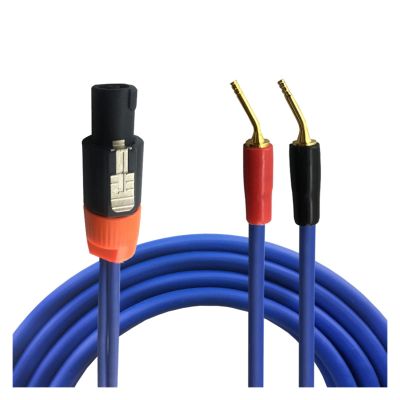 NL4FC Active Speaker Cable 4 Pin Speakon to Dual Banana Spade Y Plug Compatible with Stage Quality OFC Audio Cable 1M 2M 3M 5M 8M 10M 12M(to 2.0 pin,3.5meter)