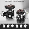 Low Profile Ball Head 55mm Tripod Ball Head ARTCISE KB55 Heavy Duty Tripod Head All Metal CNC Machining with 360 Panoramic Arca Type QR Plate for Tripod, Max Load 88lbs /40kg view 2