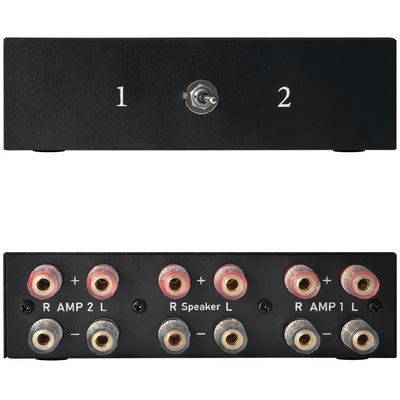 Y.D.F 2 Port Amplifier Speaker Selector, 2(1)-in-1(2)-Out Amp Speaker Switcher Selector, AMP A/B Switch Splitter 2-Way Loudspeaker Control Combiner Box