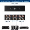 Y.D.F 2 Port Amplifier Speaker Selector, 2(1)-in-1(2)-Out Amp Speaker Switcher Selector, AMP A/B Switch Splitter 2-Way Loudspeaker Control Combiner Box view 3