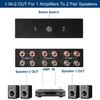 Y.D.F 2 Port Amplifier Speaker Selector, 2(1)-in-1(2)-Out Amp Speaker Switcher Selector, AMP A/B Switch Splitter 2-Way Loudspeaker Control Combiner Box view 4
