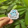 Pack 3" Tummy Ache Survivor Cute Cat Sticker Meme Funny for Fridge, Car, Truck, Window 3" view 3