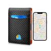 Smart Tracker Wallet for Men,Compatible with Android or Ios, Mens Wallet GPS Tracker Card Holder With Men Gift for Christmas. (Carbon Black) (Android or iOS, Black+Orange) view 1