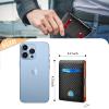 Smart Tracker Wallet for Men,Compatible with Android or Ios, Mens Wallet GPS Tracker Card Holder With Men Gift for Christmas. (Carbon Black) (Android or iOS, Black+Orange) view 4