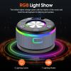 Bluetooth Shower Speaker, Portable Shower Speakers Wireless Bluetooth 5.3 with Time Display, IP7 Waterproof Speakers with RGB Light, Suction Cup, Stereo Pairing, Handsfree for Pool Beach Party, Gray view 3
