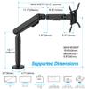 AVLT Single 17"-40" Ultrawide 3-Segment Easel Monitor Arm for Screens Up to 24.3 lbs, Aluminum Designer Stand, Adjustable Pneumatic Height, Full Motion Swivel Tilt Rotation, USB-C USB-A Ports, Black view 3