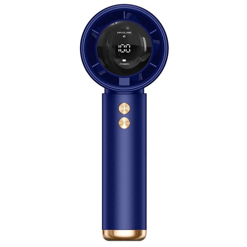 IXI MEGAPortable Handheld Fan,Speed(1-100) Adjustable Turbo Mini Fan,3000mAh Battery Rechargeable Personal Fan,Digital Display,Gifts for Women Men Travel/Camping/Outdoor (Blue)