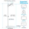 AVLT Single 17 to 43 Inch Portable Monitor Arm TV Rolling Stand with Heavy Base for Screens Up to 22 lbs, Mechanical Spring Height Adjustment, Screen Rotation, Mobile Low Profile Caster Wheel, White view 3