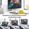 AVLT Single 17"-40" Ultrawide 3-Segment Easel Monitor Arm for Screens Up to 24.3 lbs, Aluminum Designer Stand, Adjustable Pneumatic Height, Full Motion Swivel Tilt Rotation, USB-C USB-A Ports, White view 2