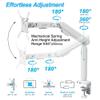 AVLT Single 17"-40" Ultrawide 3-Segment Easel Monitor Arm for Screens Up to 24.3 lbs, Aluminum Designer Stand, Adjustable Pneumatic Height, Full Motion Swivel Tilt Rotation, USB-C USB-A Ports, White view 4