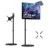 AVLT Single 17 to 43 Inch Portable Monitor Arm TV Rolling Stand with Heavy Base for Screens Up to 22 lbs, Mechanical Spring Height Adjustment, Screen Rotation, Mobile Low Profile Caster Wheel, Black view 1