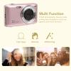 Digital Camera, 58MP 4K HD 16X Zoom Fixed Macro Timed Photography Video Camera, 2.88 inch TFT Screen, for Kids Boys Girls (Rose) view 2
