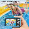 4K Underwater Camera, 48MP Autofocus Dual Screen Selfie Underwater Camera for Snorkeling, Diving, 11FT Compact Digital Camera (Blue) view 2