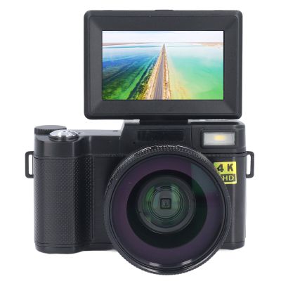 4K HD Digital Camera, 48MP Camera with 180 Degree Flip Screen, Auto Focus Camera with 3 Inch Screen 800mAh Battery, 128GB Expandable (Black)