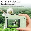 1080P Digital Camera with 8X Digital Zoom, Front Rear Dual Cameras for Photography with 2.4in Screen, Anti Shake Compact Travel Camera (Green) view 2