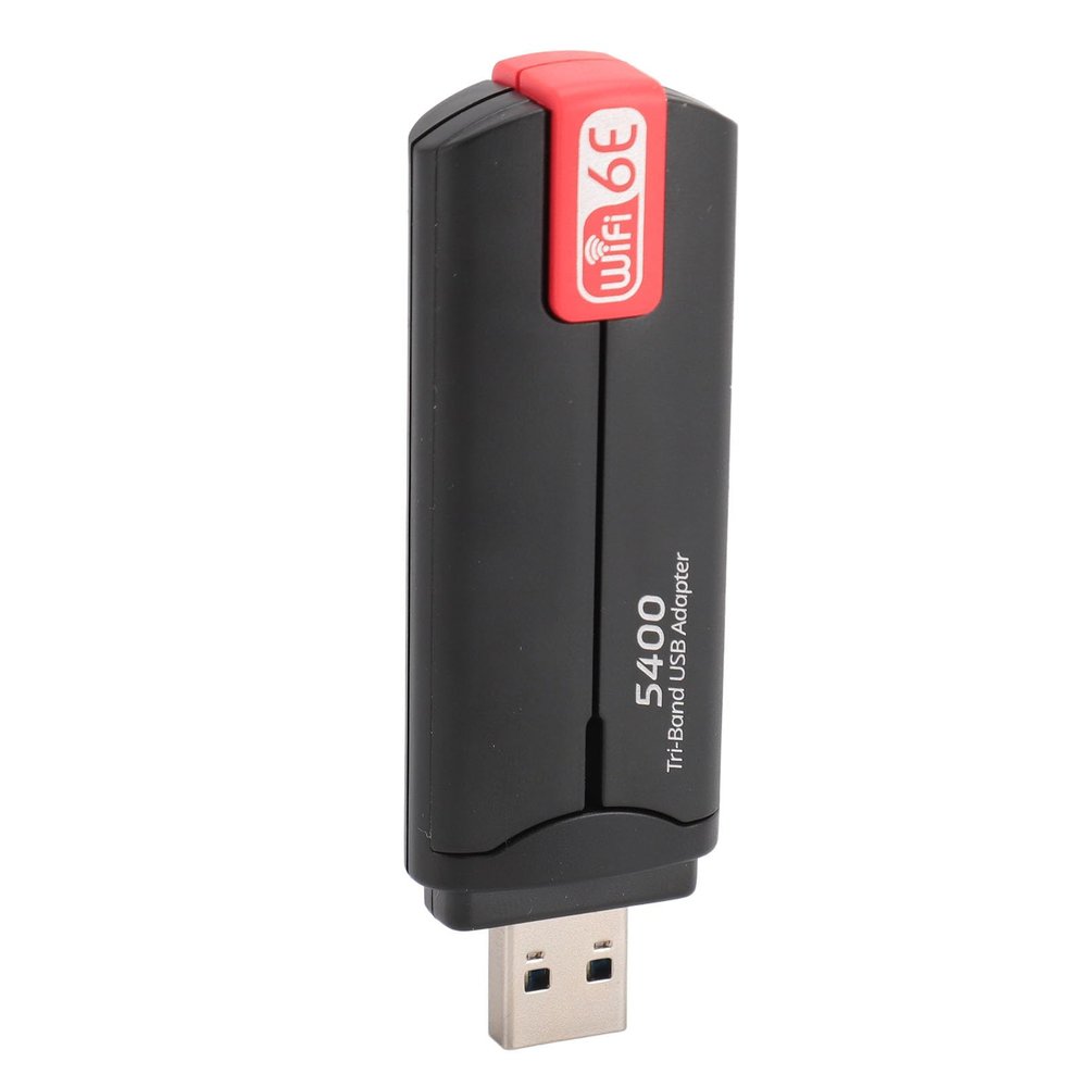 5400Mbps USB Adapter, Ultra High Speed 6GHz Band 6E Cordless Network Adapter for Desktop Laptop PC, Stable Connection with 10/11