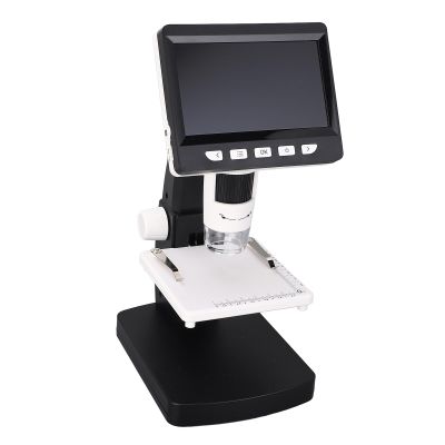 Digital Microscope, 1080P 2MP HD LCD Screen 50-1000X Magnifier Camera with 8 LED Lights, 32GB SD Card - Model DM4 Lite, for Circuit Board Inspection, Jewelry Examination