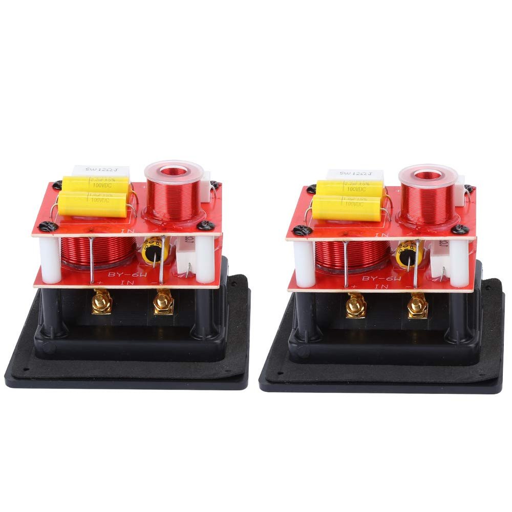 2PCS HiFi Crossover Filters, Tweeter Bass 2-Way Speaker Frequency Divider 120W 4-8 Ohms Impedance for 3-8inch Bookshelf HiFi Fever Speaker with Connection Board for Car Speakers
