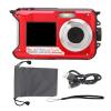 Underwater Cameras with 2.7K Video, 48MP Image, Dual Screens, 10ft Digital Camera for Snorkeling, Camera Supports Recording While Charging (Red) view 2
