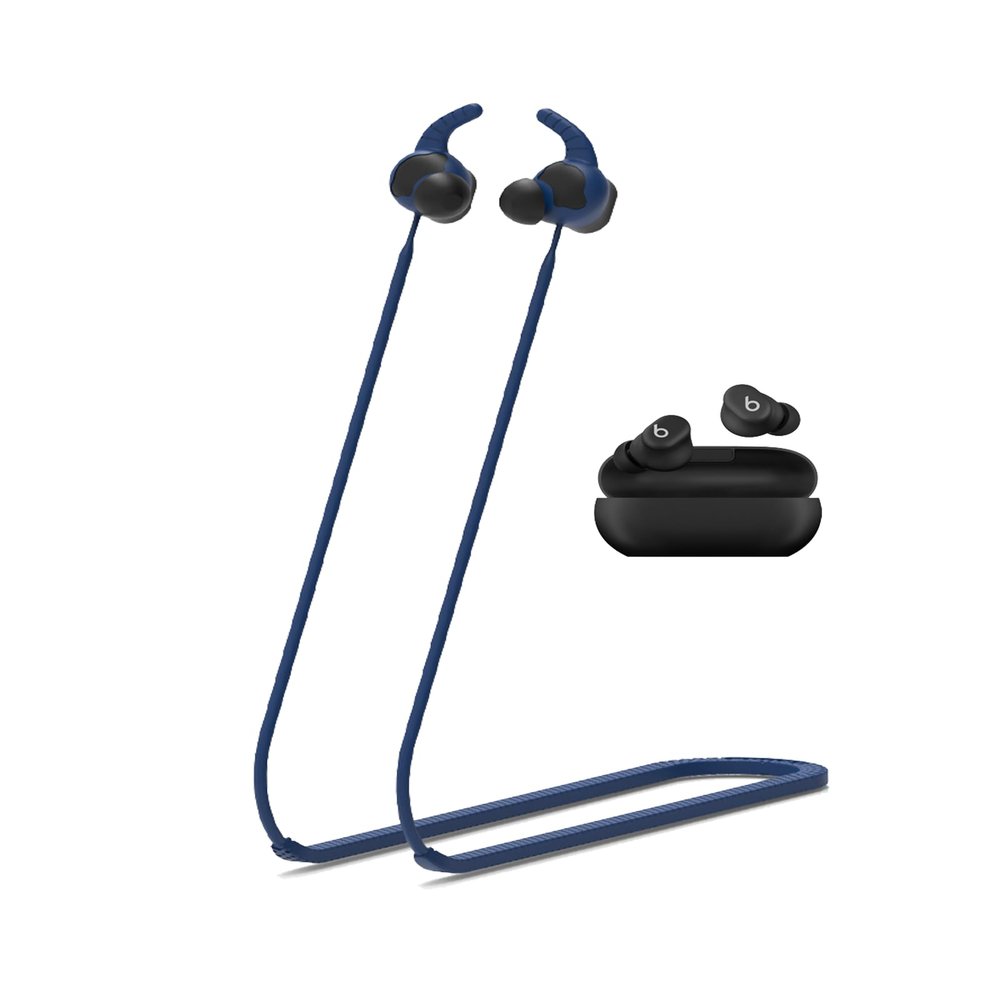 for Beats Solo Buds Strap,Soft Silicone Sports Anti Lost Strap Lanyard Special Anti-Slip Texture Design Accessories Only Compatible with Beats Solo Buds Neck Rope Cord,Blue.