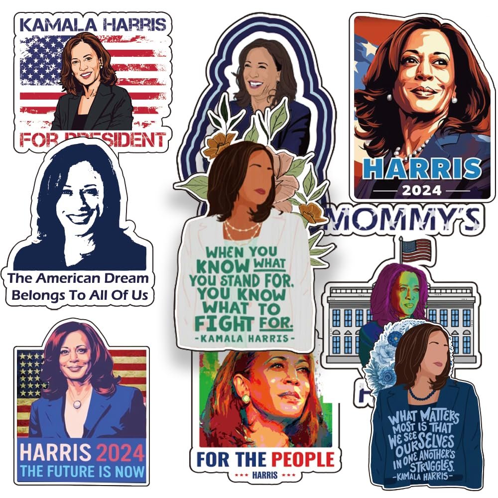 1step2dream Kama Harris Vinyl Stickers for Auto, Wall, Laptop, Cell, Truck Sticker for Windows, Cars, Trucks 50pcs