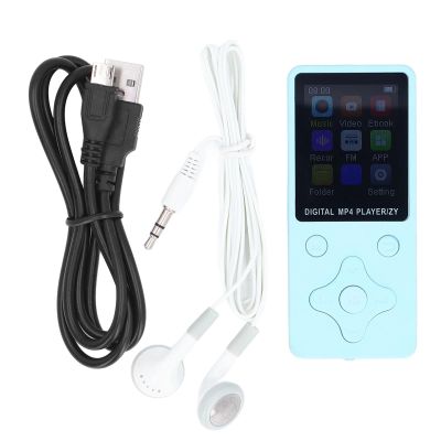 Bluetooth MP3 Player with Earphones, Portable HiFi Lossless Sound Music Player with Speaker, Mp3 Player with Radio, Voice Recorder, EBook, Up to 128GB Expandable (Blue)
