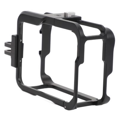 Action Camera Cage, Quick Release Metal Protective Frame Cage Rig with Dual Cold Shoe Mount, Heat Dissipation Bracket Design, Compatible with Ace, Quick Release Base, and Tripod