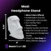 Moai Headphone Stand - Universal Headset Holder - Desk Accessory - Stands and Mounts for Desktop - Gaming Setup - Gamer Accessories (Galaxy Black) view 3
