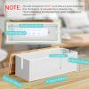 Bivvclaz Large Cable Management Box, Wooden Cord Organizer Box for Desk, Floor, Office to Hide Extension Cords Power Stripes Surge Protectors Chargers Wires, White view 2