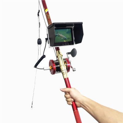 Underwater Fishing Camera w/Bracket - Portable Ice Fishing Fish Finder, Underwater DVR Video Fish Cam w/ 12pcs Infrared Lights for Lake Boat Kayak Ice Fishing
