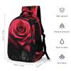 Backpack for Women Men Daypack Red Rose And Black Leaves Laptop Backpack Computer Bag Casual Nurse Bag Laptop Bag view 2