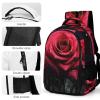 Backpack for Women Men Daypack Red Rose And Black Leaves Laptop Backpack Computer Bag Casual Nurse Bag Laptop Bag view 4