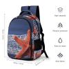Backpack for Women Men Daypack Starfish Fishnet Laptop Backpack Computer Bag Casual Nurse Bag Laptop Bag view 2
