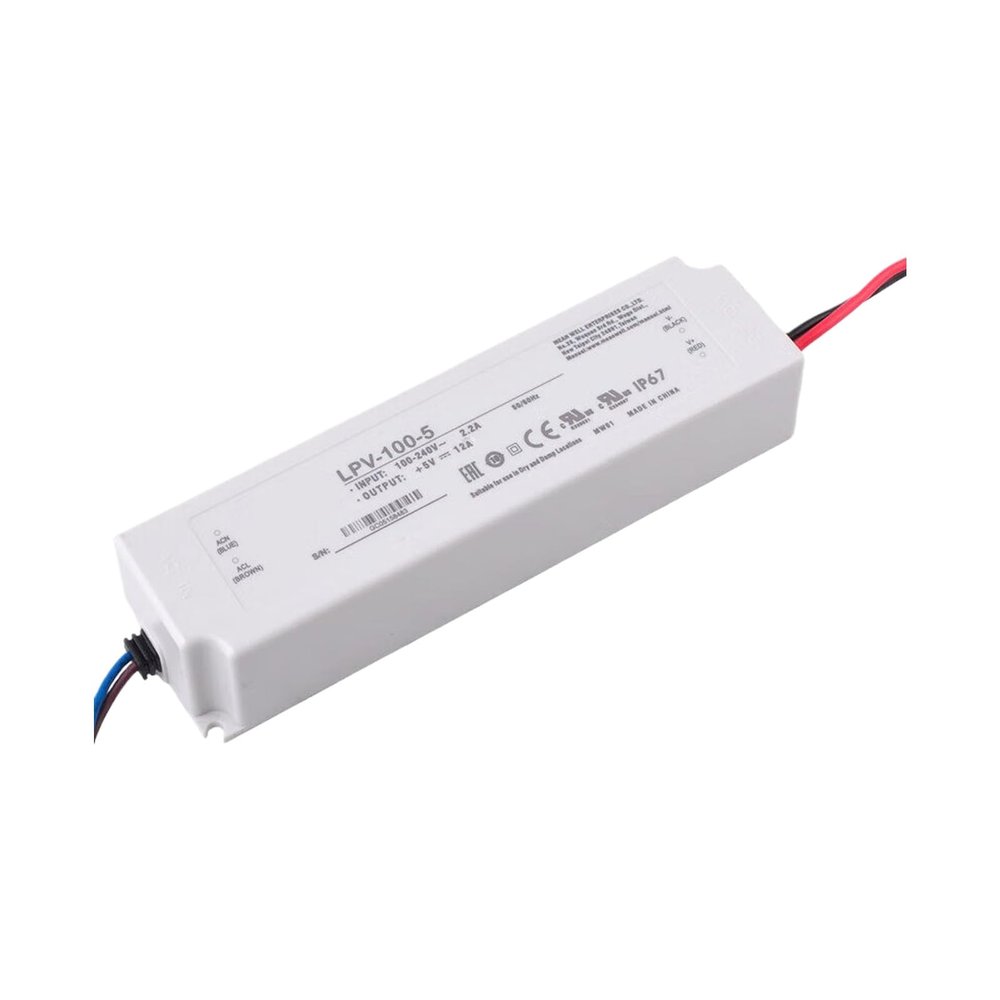 LPV-100-5 5V 12A 60W IP67 Waterproof LED Driver for Indoor/Outdoor Lighting