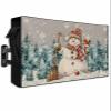 Hsqirky Outdoor TV Cover for 40 to 43 Inch, Grey Snowman Christmas Weatherproof & Waterproof Outside TV Covers with Remote Pockets, Winter Snowflake Tree Xmas Outdoor TV Enclosure for LED, LCD TVs view 1