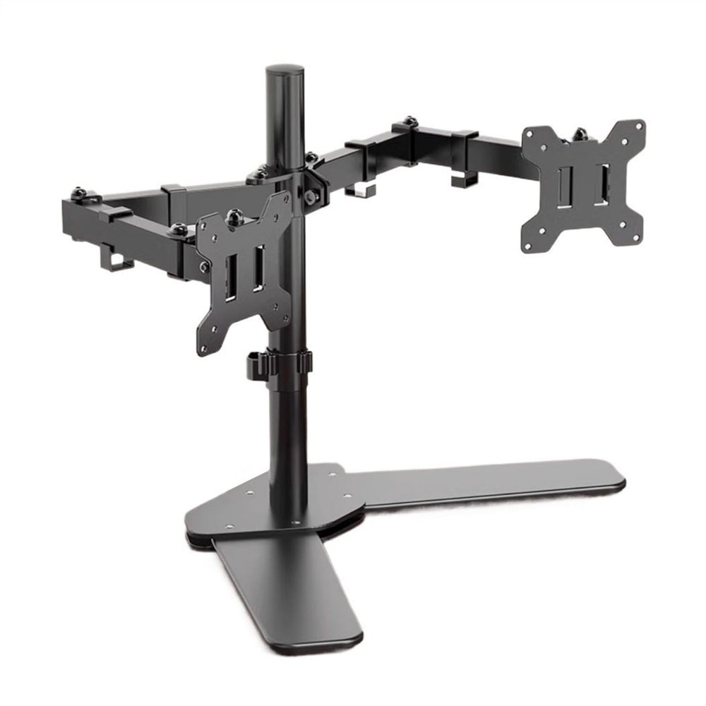 WANGHAI2024M Monitor Mount Dual Monitor Desk Stand, Freestanding Dual Monitor Stand Fits 2 Screens up to 30 inch, 26.4 lbs, VESA Steel Mount Base Fully Adjustable Desk Mount Monitor Desk Stand